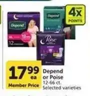 Albertsons Depend or Poise offer