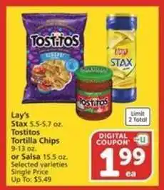 Albertsons Lay's Stax, Tostitos Tortilla Chips or Salsa offer