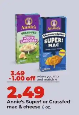 Hy-Vee Annie's Super! or Grassfed mac & cheese offer