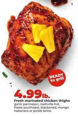 Hy-Vee Fresh marinated chicken thighs offer