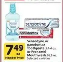 Albertsons Sensodyne or parodontax Toothpaste or Pronamel Mouthwash offer