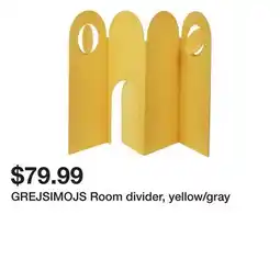 Ikea GREJSIMOJS Room divider, yellow/gray offer