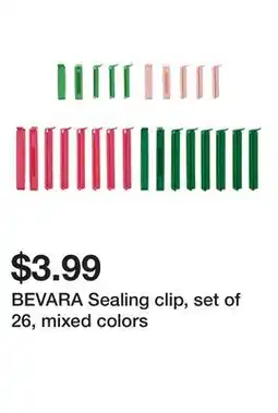 Ikea BEVARA Sealing clip, set of 26, mixed colors offer