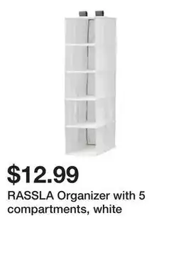 Ikea RASSLA Organizer with 5 compartments, white offer