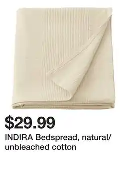 Ikea INDIRA Bedspread, natural/unbleached cotton offer