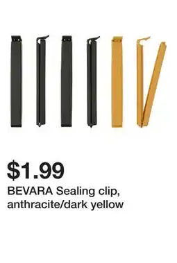 Ikea BEVARA Sealing clip, anthracite/dark yellow offer