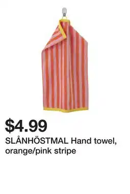 Ikea SLÅNHÖSTMAL Hand towel, orange/pink stripe offer