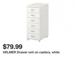 Ikea HELMER Drawer unit on casters, white offer