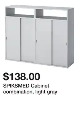 Ikea SPIKSMED Cabinet combination, light gray offer