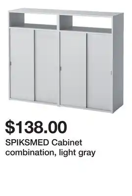 Ikea SPIKSMED Cabinet combination, light gray offer