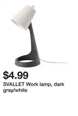 Ikea SVALLET Work lamp, dark gray/white offer