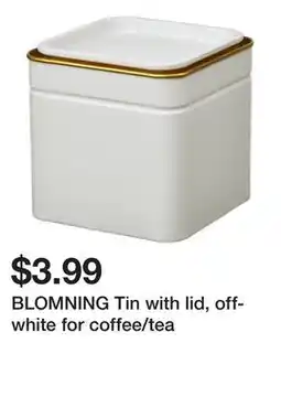 Ikea BLOMNING Tin with lid, off-white for coffee/tea offer