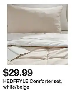 Ikea HEDFRYLE Comforter set, white/beige offer