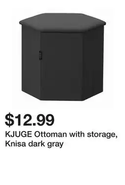 Ikea KJUGE Ottoman with storage, Knisa dark gray offer