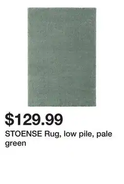 Ikea STOENSE Rug, low pile, pale green offer