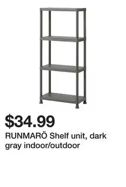 Ikea RUNMARÖ Shelf unit, dark gray indoor/outdoor offer