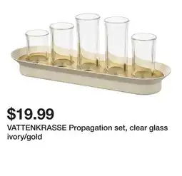 Ikea VATTENKRASSE Propagation set, clear glass ivory/gold offer