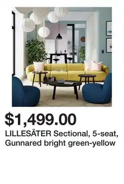Ikea LILLESÄTER Sectional, 5-seat, Gunnared bright green-yellow offer
