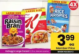 Albertsons Kellogg's Large Cereal offer
