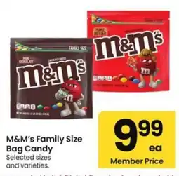 Albertsons M&M's Family Size Bag Candy offer