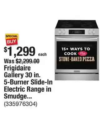 Frigidaire Gallery 30 in. 5-Burner Slide-In Electric Range in Smudge...