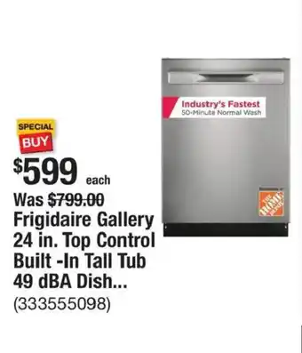 Frigidaire Gallery 24 in. Top Control Built-In Tall Tub 49 dBA Dish...