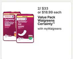Walgreens Value Pack Walgreens Certainty offer