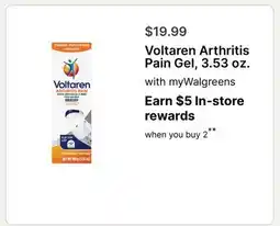 Walgreens Voltaren Arthritis Pain Gel, 3.53 oz offer
