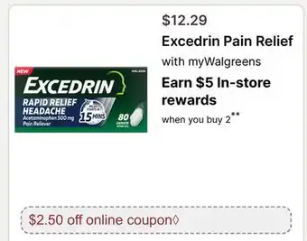 Walgreens Excedrin Pain Relief offer