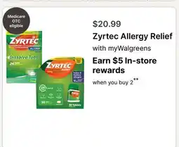 Walgreens Zyrtec Allergy Relief offer