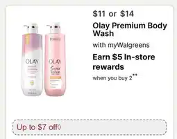Walgreens Olay Premium Body Wash offer