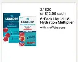Walgreens 6-Pack Liquid I.V. Hydration Multiplier offer