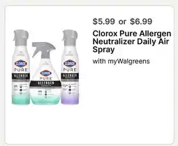 Walgreens Clorox Pure Allergen Neutralizer Daily Air Spray offer