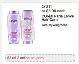 Walgreens L'Oréal Paris Elvive Hair Care offer
