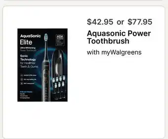 Walgreens Aquasonic Power Toothbrush offer