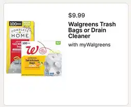 Walgreens Walgreens Trash Bags or Drain Cleaner offer
