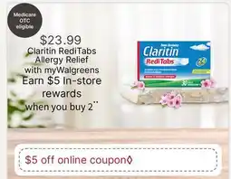 Walgreens Claritin RediTabs Allergy Relief offer