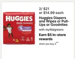 Walgreens Huggies Diapers and Wipes or Pull- Ups or Goodnites offer