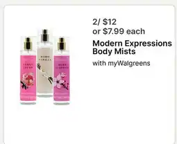 Walgreens Modern Expressions Body Mists offer