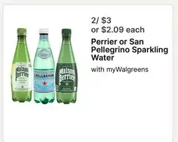 Walgreens Perrier or San Pellegrino Sparkling Water offer