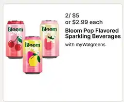 Walgreens Bloom Pop Flavored Sparkling Beverages offer