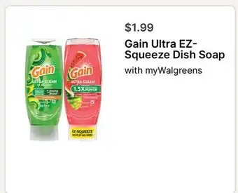 Walgreens Gain Ultra EZ-Squeeze Dish Soap offer