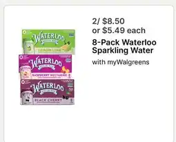 Walgreens 8-Pack Waterloo Sparkling Water offer