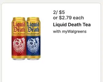 Walgreens Liquid Death Tea offer