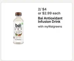Walgreens Bai Antioxidant Infusion Drink offer