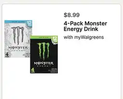 Walgreens 4-Pack Monster Energy Drink offer