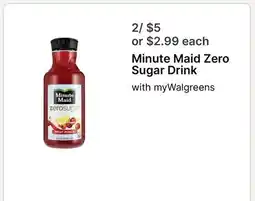 Walgreens Minute Maid Zero Sugar Drink offer