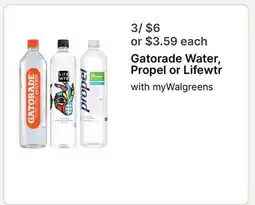 Walgreens Gatorade Water, Propel or Lifewtr offer