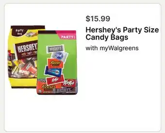 Walgreens Hershey's Party Size Candy Bags offer