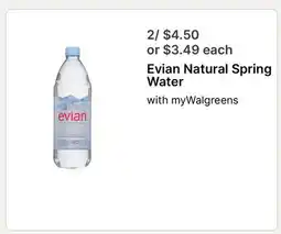 Walgreens Evian Natural Spring Water offer